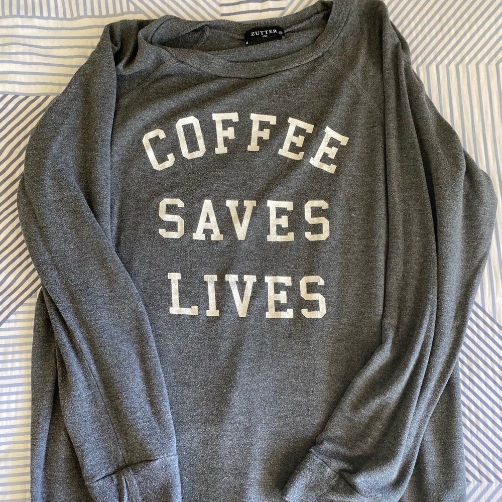 Coffee saves lives crewneck sweater